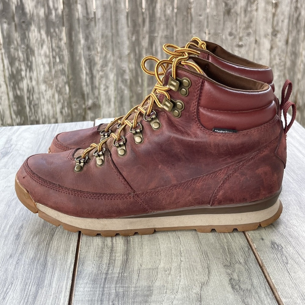 The North Face Back-To-Berkeley Hiking Boots Men 7.5 Red Redux Leather WP Lace - Picture 3 of 12